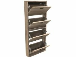 Organize Meuble De Rangement A Chaussure 24 Paires - Armoire Etagere Entree, Couloir - Mdf Style Bois - L60xp24xh150 Cm - Bois Clair