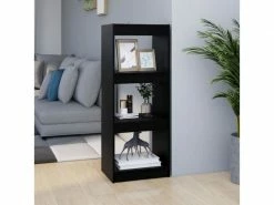 Vidaxl Bibliothèque/séparateur De Pièce Noir 40x30x103,5 Cm Pin Massif