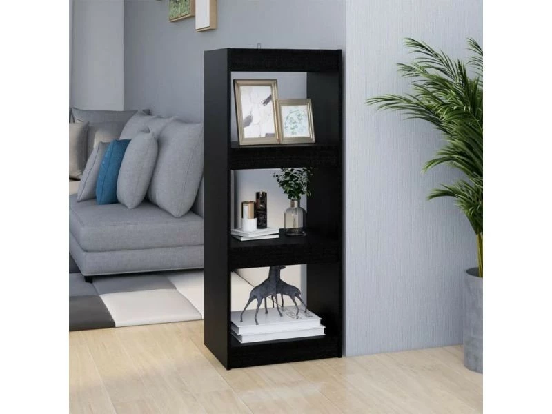 Vidaxl Bibliothèque/séparateur De Pièce Noir 40x30x103,5 Cm Pin Massif