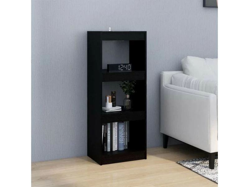 Vidaxl Bibliothèque/séparateur De Pièce Noir 40x30x103,5 Cm Pin Massif – Image 3
