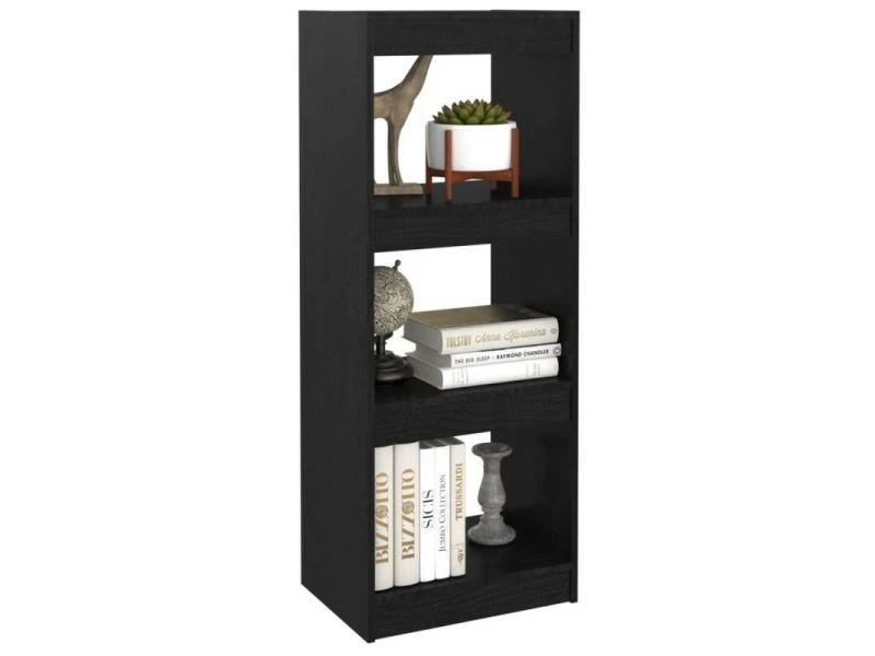 Vidaxl Bibliothèque/séparateur De Pièce Noir 40x30x103,5 Cm Pin Massif – Image 4