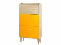 TOUSMESMEUBLES Meuble à Chaussures à Rideau - Arkos N°8 - L 76 X L 31 X H 144 - Neuf