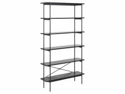 TOILINUX Bibliothèque Aria 5 étagères En Mdf Et Métal - Noir