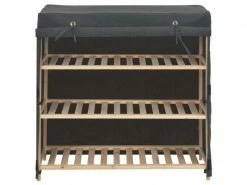 Vidaxl Armoire à Chaussures Avec Housse Gris 79x40x80 Cm Tissu