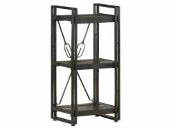 Vidaxl Bibliothèque à 3 Niveaux Noir 40x30x80 Cm Bois De Manguier