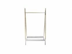 The Home Deco Factory Portant A Vetement En Bois - 100 X 46 X 170 Cm - Blanc