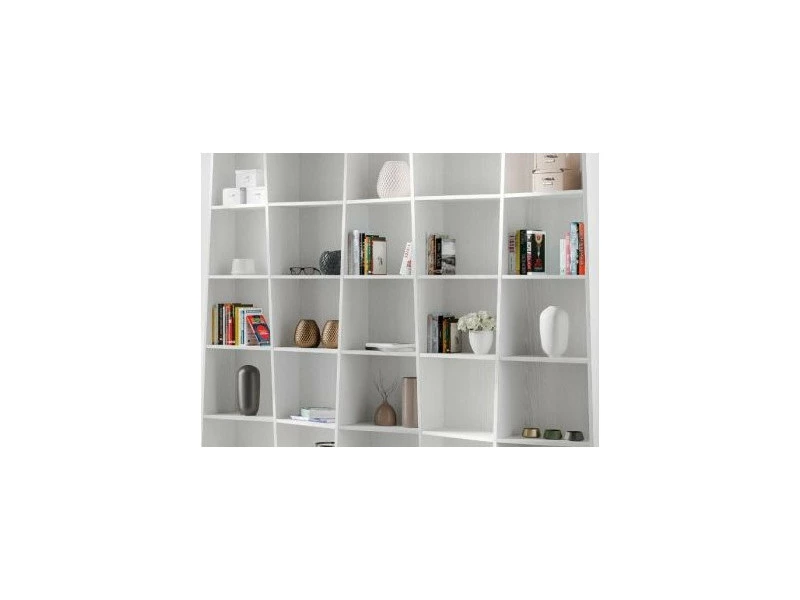 LES_TENDANCES Bibliothèque Bois Blanc Déstructurée Brika 227 Cm – Image 3