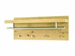 Inedit Nuancemeuble Garderobe Murale Chi?in?u Chêne-chromé L75 X P26 X H30 Cm