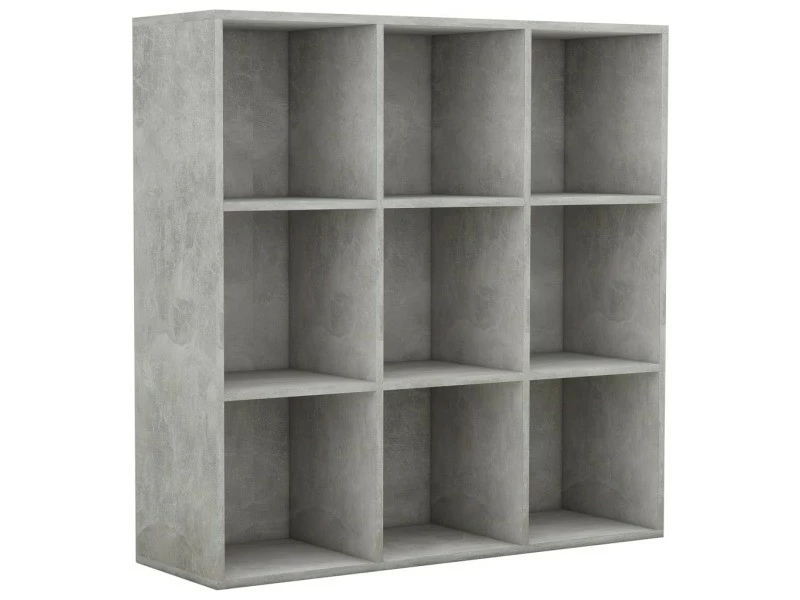 Icaverne - Bibliothèques Reference Bibliothèque Gris Béton 98x30x98 Cm Aggloméré