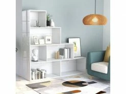 Vidaxl Bibliothèque/séparateur De Pièce Blanc Brillant 155x24x160 Cm