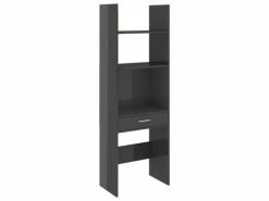 Vidaxl Bibliothèque Gris Brillant 60x35x180 Cm Aggloméré