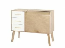 Meuble D'entrée à Rideau, 3 Tiroirs - Arkos N°7 - L 115 X L 44 X H 76 - Neuf