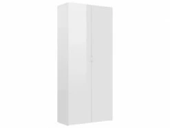 Vidaxl Armoire à Chaussures Blanc Brillant 80x35,5x180 Cm Aggloméré