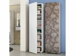 TERRANEO Meuble Polyvalent 7 étagères Porte Chaussures 16 Paires De Chaussures