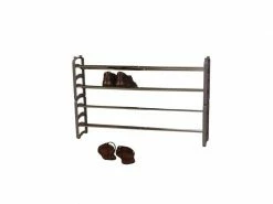 Lot De 2 étagères à Chaussures Extensible De 58 à 104 Cm Gris Med05087