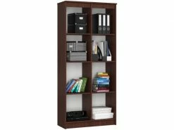 Akord Bibliothèque De Bureau, étagère R80 Wengé 80 Cm Couleur Wengé Mat, 8 étagères - 80x35x180 Cm