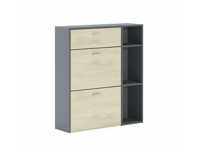 Meuble à Chaussures Wind, Gris-puccini,90x26x102cm