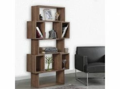 MENZZO Étagère Bibliothèque Iussit 160cm Bois Chêne Foncé