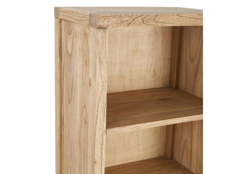 Bibliothèque 3 étagères 2 Tiroirs Bois Massif Clair - Laina - L 60 X L 40 X H 190 - Neuf – Image 4
