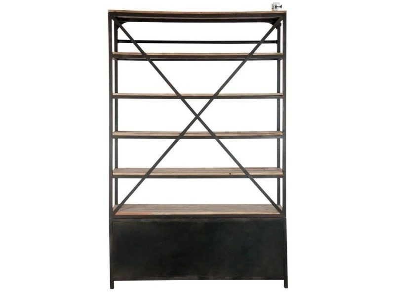 Bibliothèque Bois/métal + échelle - Oriana - L 160 X L 45 X H 243 - Neuf – Image 5