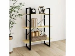 Vidaxl Bibliothèque à 3 Niveaux 80x30x105 Cm Bois De Pin Massif