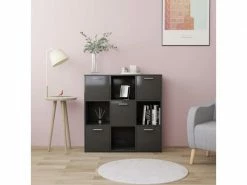 Vidaxl Bibliothèque Gris 90x30x90 Cm Aggloméré