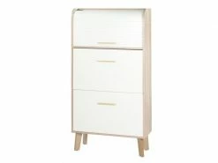 TOUSMESMEUBLES Meuble à Chaussures à Rideau - Arkos N°5 - L 76 X L 31 X H 144 - Neuf