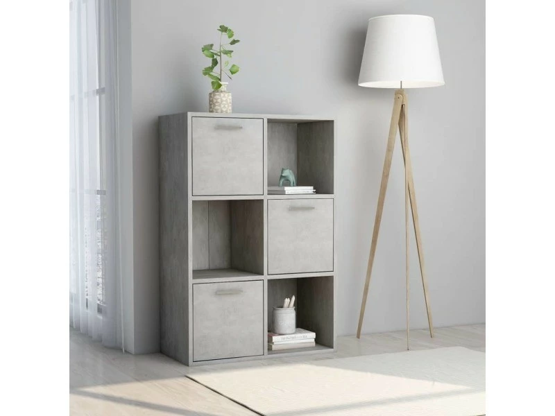 Superbe étagères Selection Bissau Armoire De Rangement Gris Béton 60x29,5x90 Cm Aggloméré