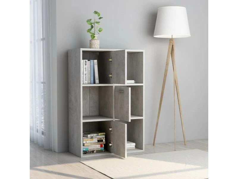 Superbe étagères Selection Bissau Armoire De Rangement Gris Béton 60x29,5x90 Cm Aggloméré – Image 2