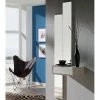 Meuble D'entrée Blanc/chêne Clair + Miroir - Nyla - L 47 X L 28 X H 15 - Neuf