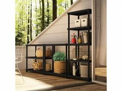 Étagère De 4 Niveaux En Polypropylène, Rayonnage Polyvalent Pour Intérieur Ou Extérieur, 100% Made In Italy, 82x40h165 Cm, Couleur Anthracite