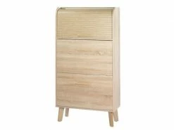 TOUSMESMEUBLES Meuble à Chaussures à Rideau - Arkos N°9 - L 76 X L 31 X H 144 - Neuf