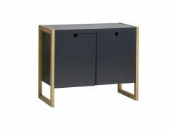 Meuble D'entrée 2 Portes Gris/chêne - Odile - L 90 X L 43 X H 75 - Neuf