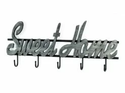 Joli Nuancemeuble Garderobe Murale Kaboul Noir-argenté L60 X P4 X H24 Cm