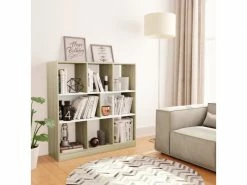 Admirable étagères Collection Koweït Bibliothèque Blanc Et Chêne Sonoma 97,5x29,5x100 Cm Aggloméré