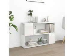 Vidaxl Bibliothèque Blanc Brillant 100x24x63 Cm Aggloméré