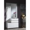 Meuble D'entrée Blanc/chêne Clair + Miroirs - Vana - L 96 X L 31 X H 203 - Neuf