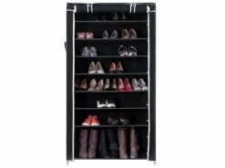 HELLOSHOP_26 Armoires Penderie Tissu Meuble De Rangement Chaussure Noir 160 Cm Helloshop26 2012034