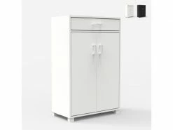 AHD_AMAZING_HOME_DESIGN Meuble Chaussure Moderne 2 Portes Tiroirs 15 Paires 63x33x95cm Avalyne