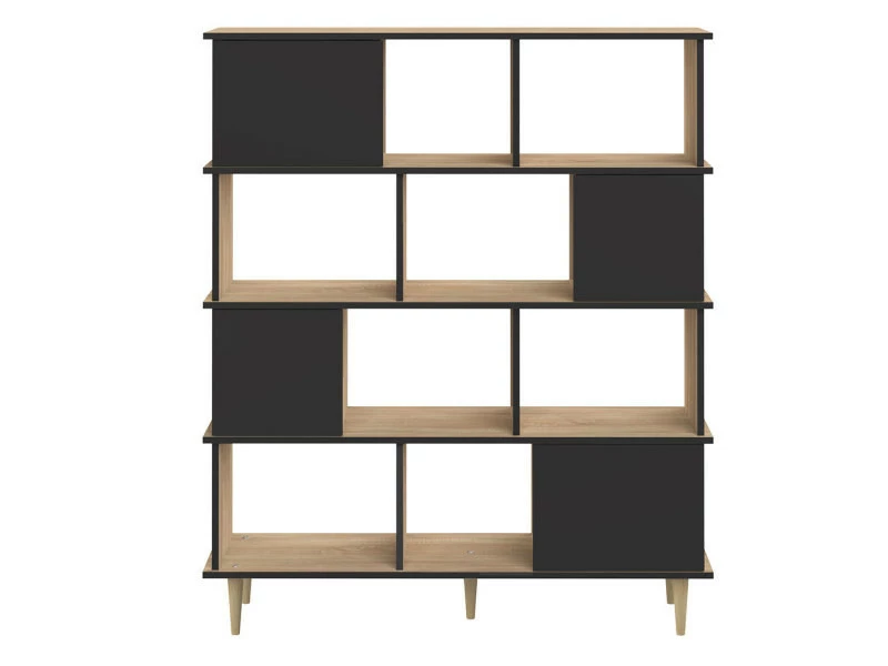 Bibliothèque Iconic - Chêne Naturel Et Noir - Temahome – Image 2
