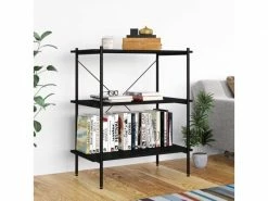 Vidaxl étagère à 3 Niveaux Noir 80x40x92 Cm