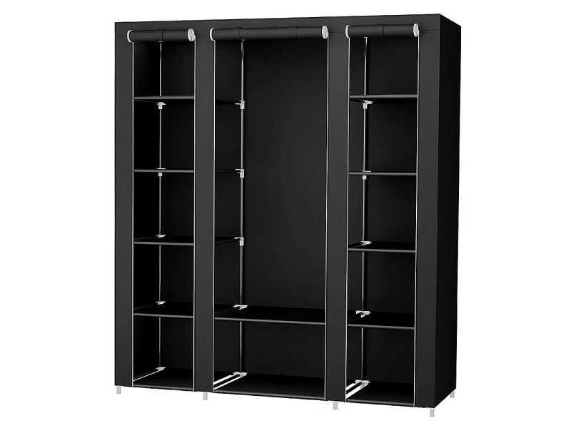 Hombuy Penderie Contemporain - Armoire Avec 3 Portes Noir 172 X 134 X 43 Cm