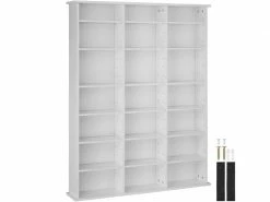 Tectake étagère Bibliothèque Stevie 105,5x19x136,5cm - Blanc Mat