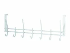 Distingué Nuancemeuble Lot De 6 Penderie à Suspendre à Une Porte Funafuti Blanc L54 X P7 X H20 Cm