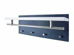 Sublime Nuancemeuble Garderobe Murale Jérusalem Blanc-optique Granit-optique Inox L75 X P26 X H30 Cm