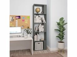 Sublime étagères Categorie Gaborone Bibliothèque/séparateur De Pièce Gris 45x24x159 Cm Aggloméré