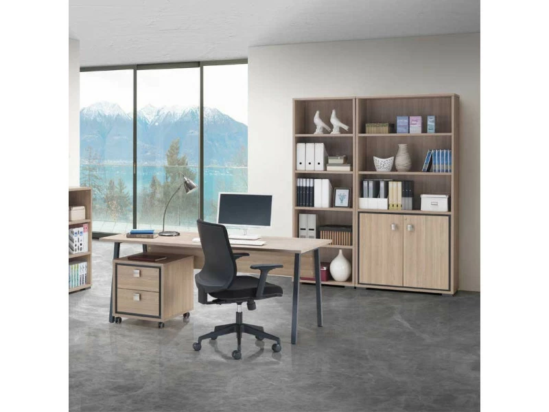 Bibliothèque Ouverte 5 Niveaux Chêne Clair - Isaure - L 70 X L 40 X H 212 - Neuf – Image 2