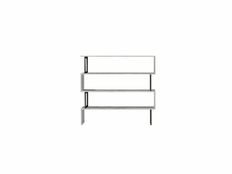 Homemania Bibliothèque Sirio - Blanc, Noir - 145 X 34 X 120 Cm – Image 3