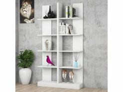 MENZZO Étagère Bibliothèque Attonitus 187cm Bois Blanc