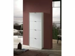 Bobochic Meuble à Chaussures 4 Portes Lila Blanc